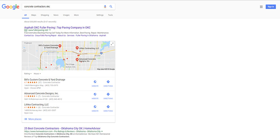 Google My Business Example